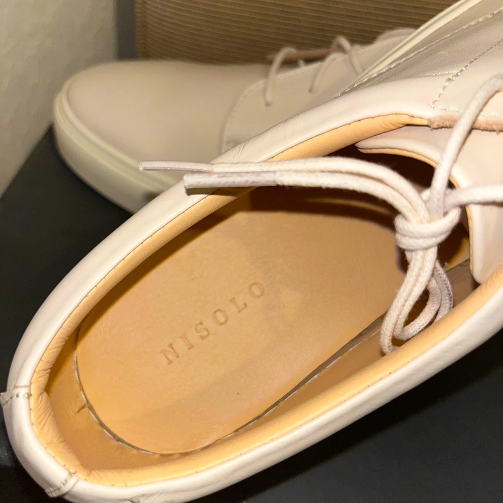 🌟NWT Nisolo Men's Diego Leather Everyday Low Top Sneaker in Bone, Size 9 - Picture 9 of 17